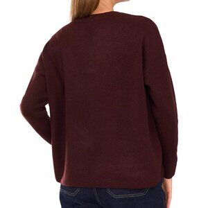 Vince Camuto Women’s V-Neck Pullover Top Dropped Shoulder Chocolate Brown Size M